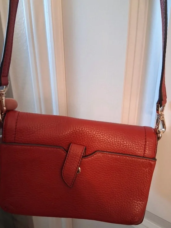 Michael Kors Red Pebbled Leather Crossbody - Picture 3 of 3
